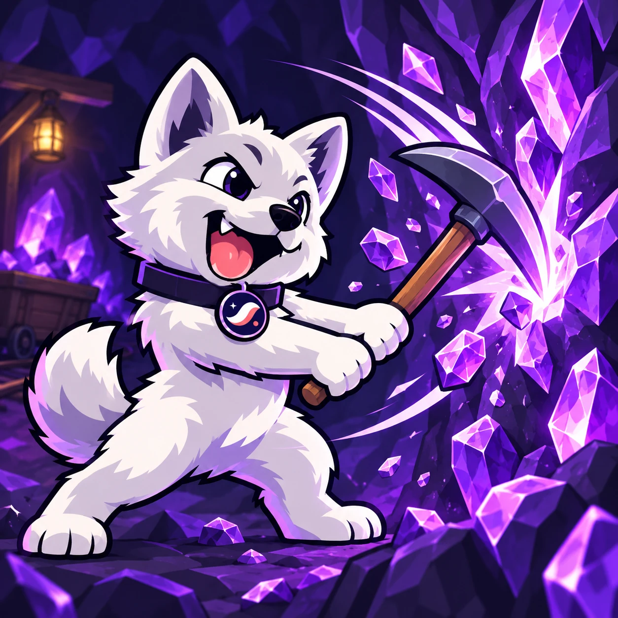 STARKY mining purple crystals